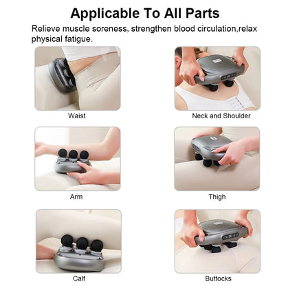 PEICON™ 6-Head Smart Body Massager – Deep Back & Waist Relief