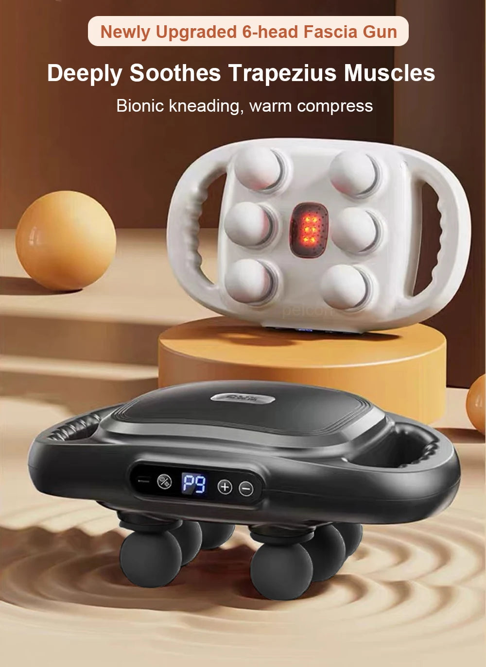 PEICON™ 6-Head Smart Body Massager – Deep Back & Waist Relief